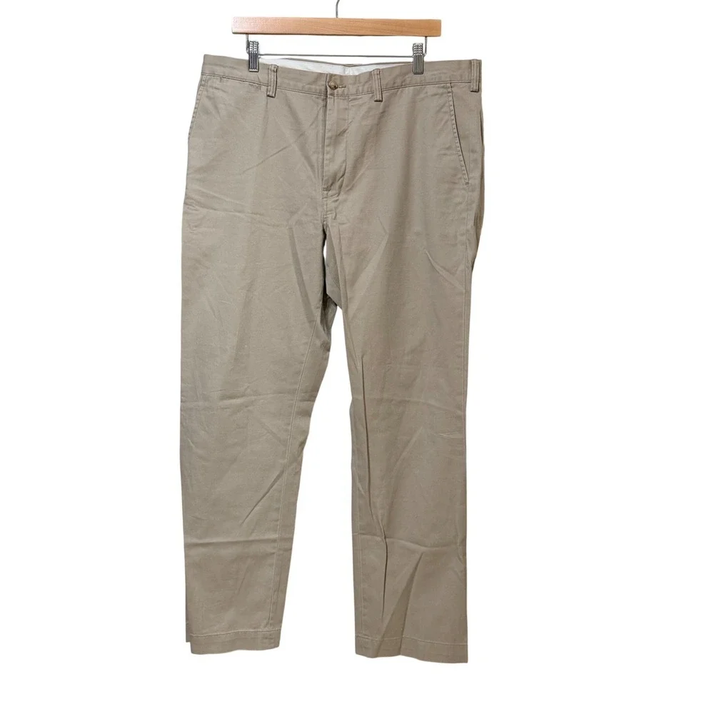 Polo Ralph Lauren Mens Classic Fit Chino Pants Tan Khaki Cotton Twill 36x32